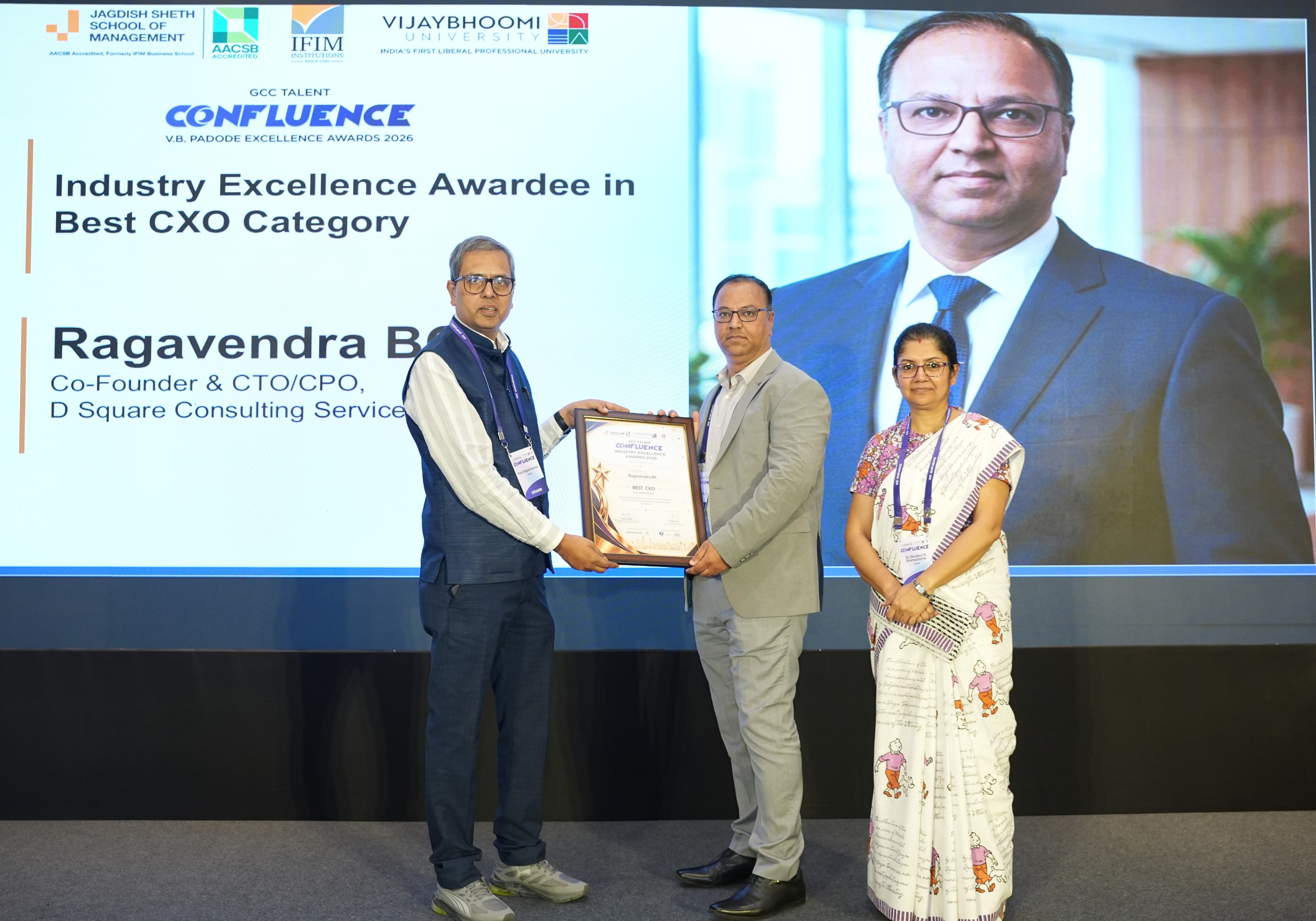 D Square Consulting Services' Co-founder Ragavendra BC Honoured with Best CXO Award at GCC Talent Confluence Industry Excellence Awards 2026 - Image 1